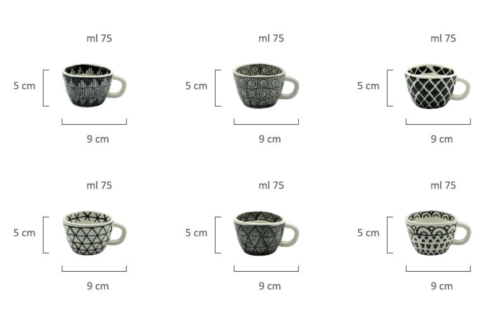 dimensione set tazzine caffè