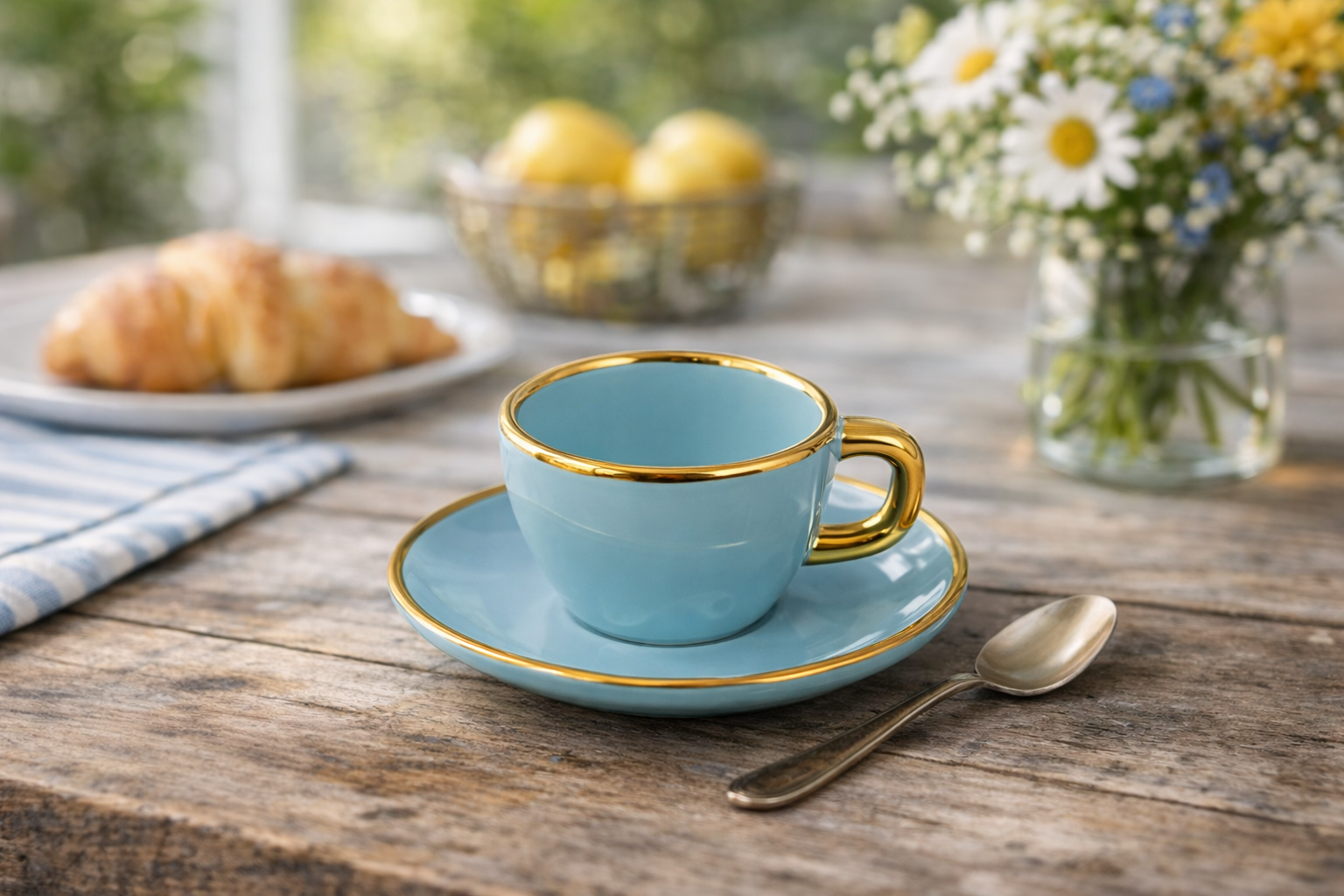 Lady Cup - Celeste (set 6 tazze da caffè con piattino)