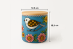Set 3 Contenitori Birds Ermetici in Porcellana con Coperchio in Legno – Capacità 650 ml / 650 ml / 1500 ml