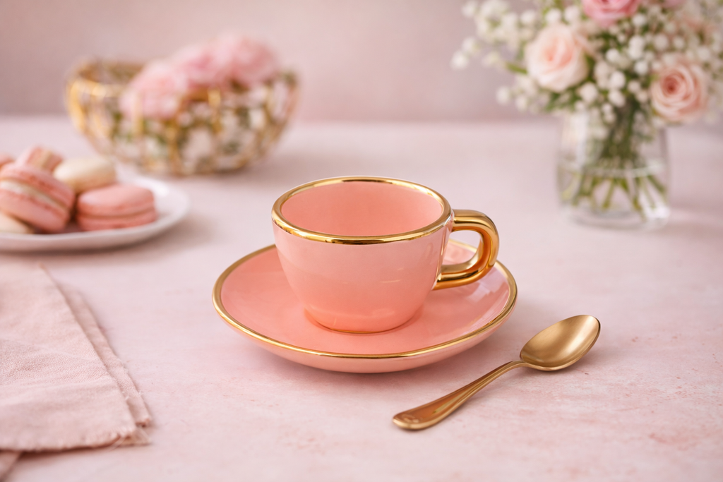 Lady Cup - Rosa (set 6 tazze da caffè con piattino)