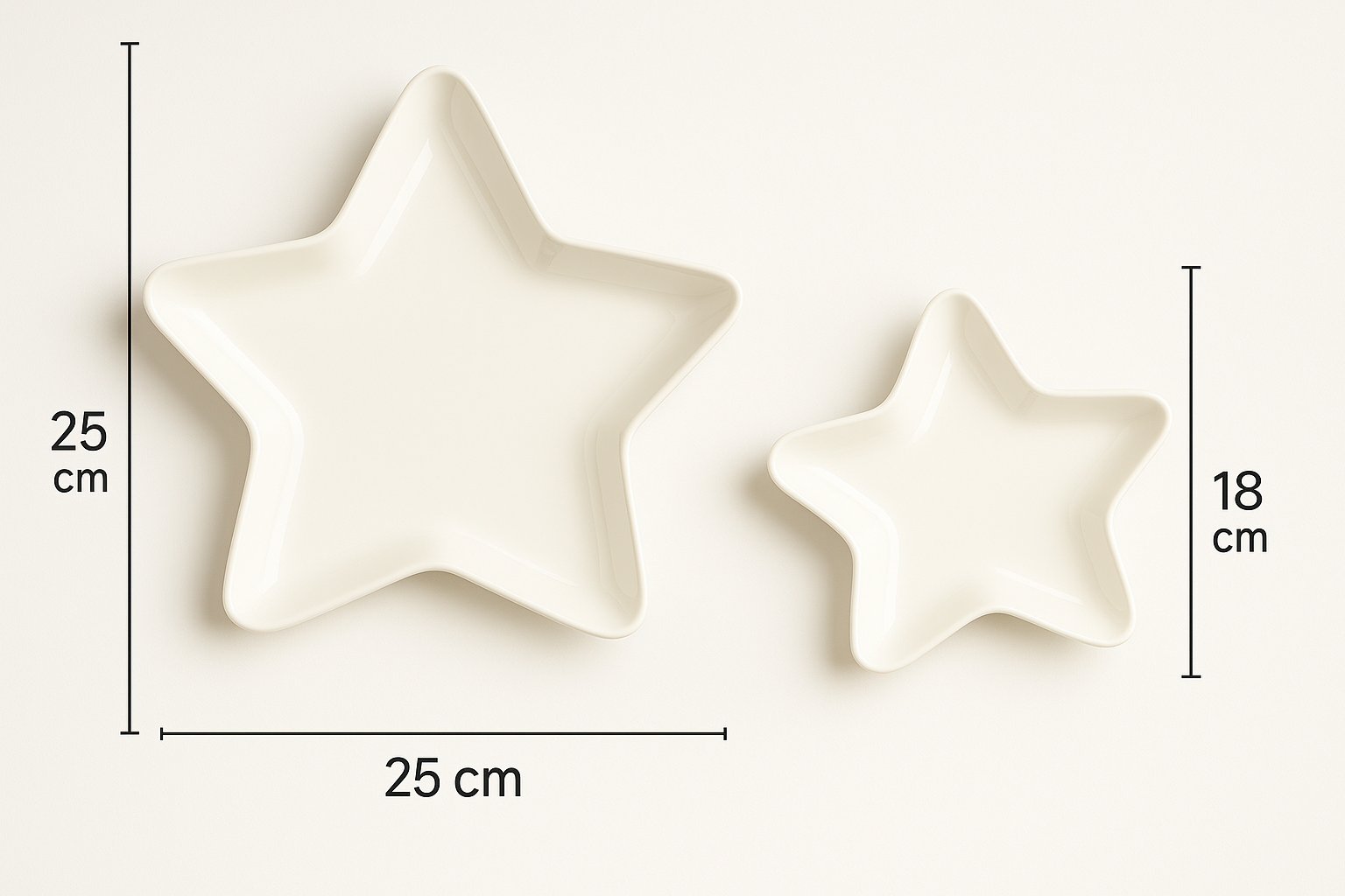 Set Piatti Natalizi a Forma di Stella – Porcellana 25×25x3,5 cm / 18×18x2 cm