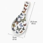 Poggia Cucchiaio in Porcellana Decorato Farfalle – 25,5×9 cm
