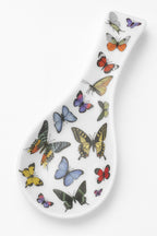 Poggia Cucchiaio in Porcellana Decorato Farfalle – 25,5×9 cm
