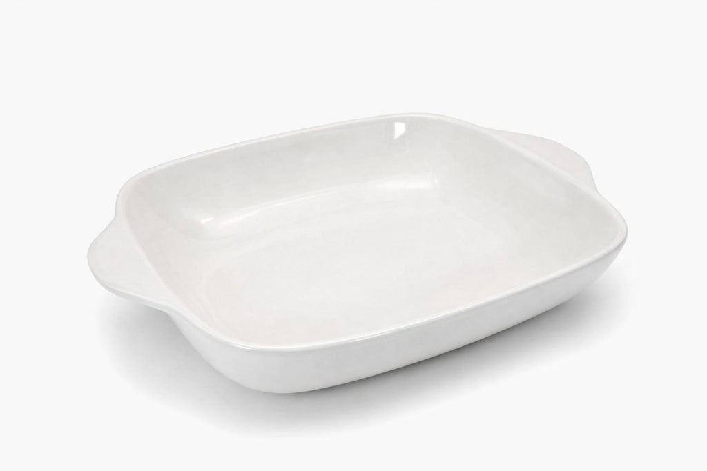 Pirofila Rettangolare 32,5x24 cm in Porcellana Bianca – Teglia da Forno per Lasagne, Carne e Verdure – Adatta a Forno, Microonde e Lavastoviglie