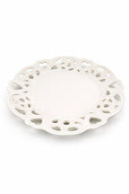 Piatto da Portata Traforato 29 cm in Porcellana Bianca – Vassoio Elegante per Dolci, Frutta e Antipasti – Stile Barocco Shabby Chic