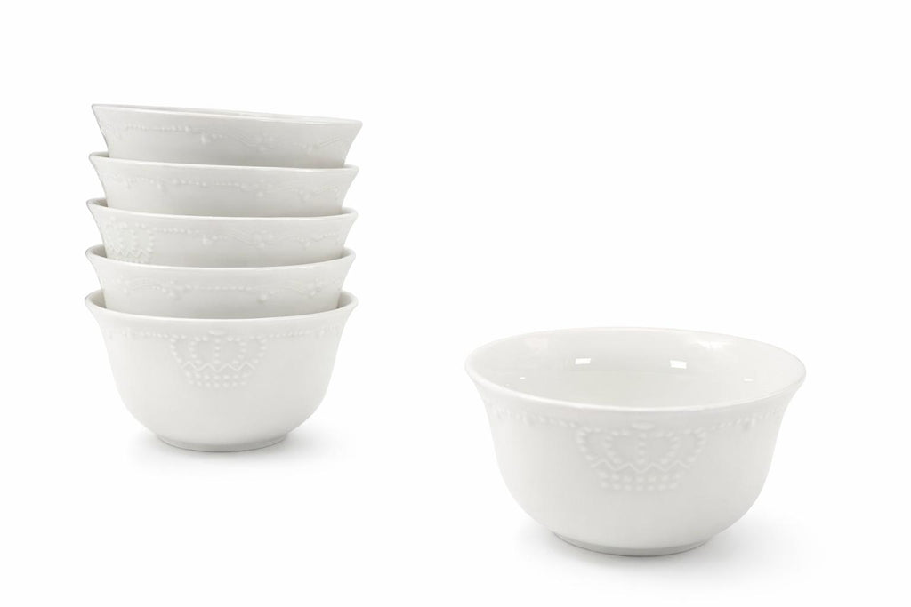 Set 6 Ciotole in Porcellana Bianca 10,5 cm – Coppette per Dessert, Macedonia, Gelato e Snack – Lavastoviglie e Microonde