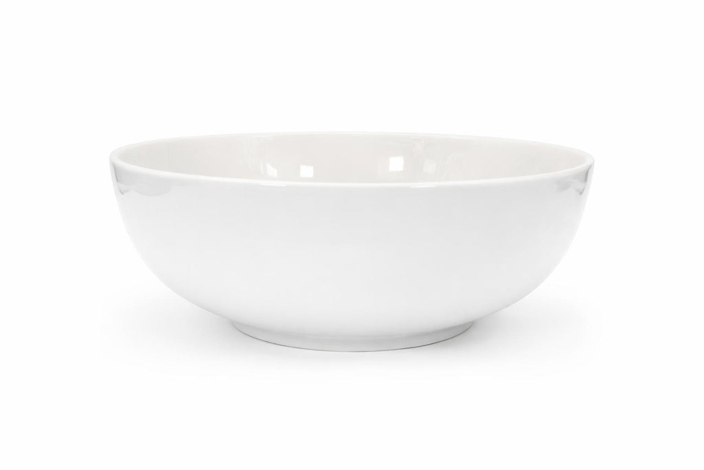 Insalatiera Grande 25 cm in Porcellana Bianca – Ciotola da Tavola per Insalata, Pasta Fredda e Frutta – Lavastoviglie e Microonde