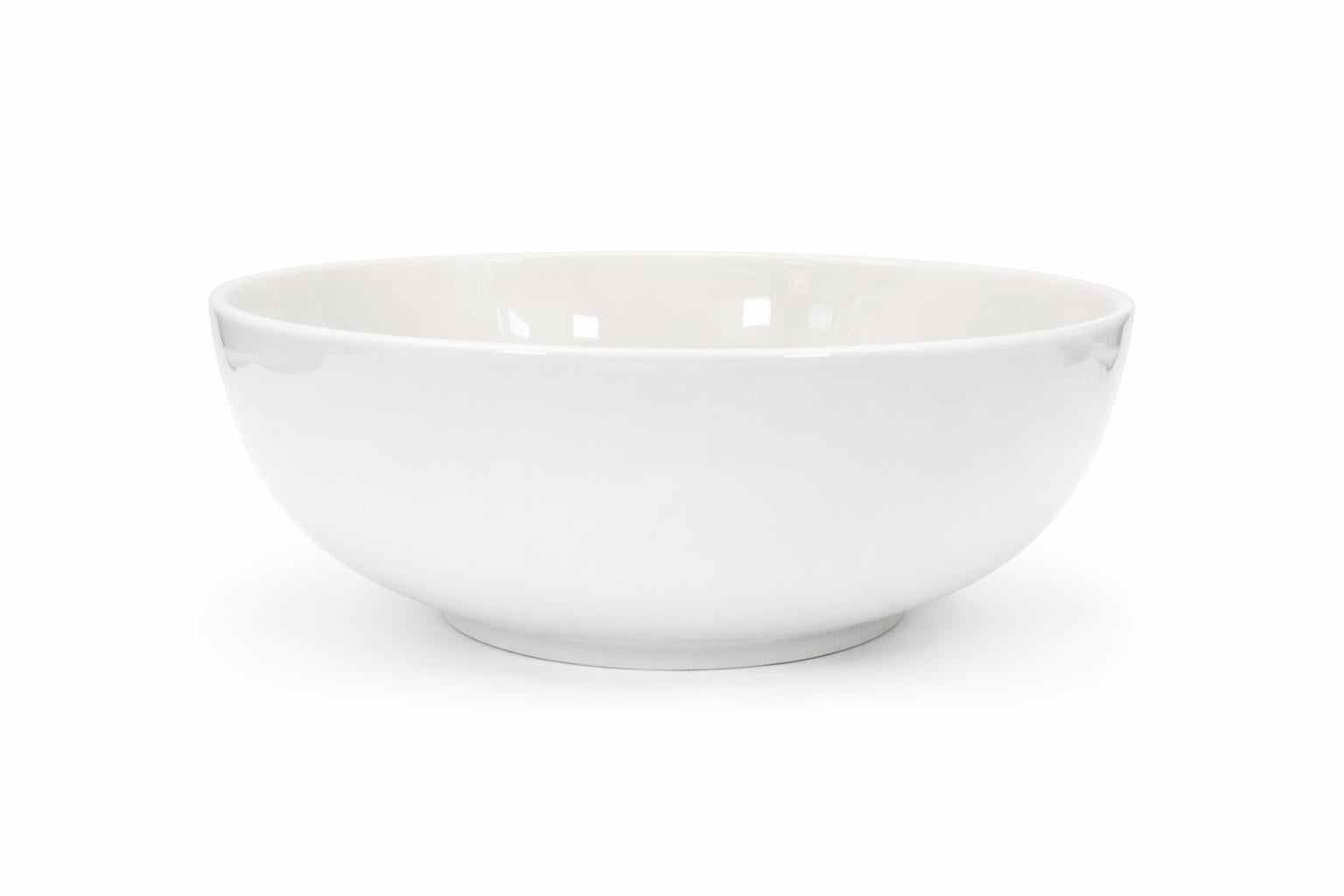 Insalatiera Grande 25 cm in Porcellana Bianca – Ciotola da Tavola per Insalata, Pasta Fredda e Frutta – Lavastoviglie e Microonde