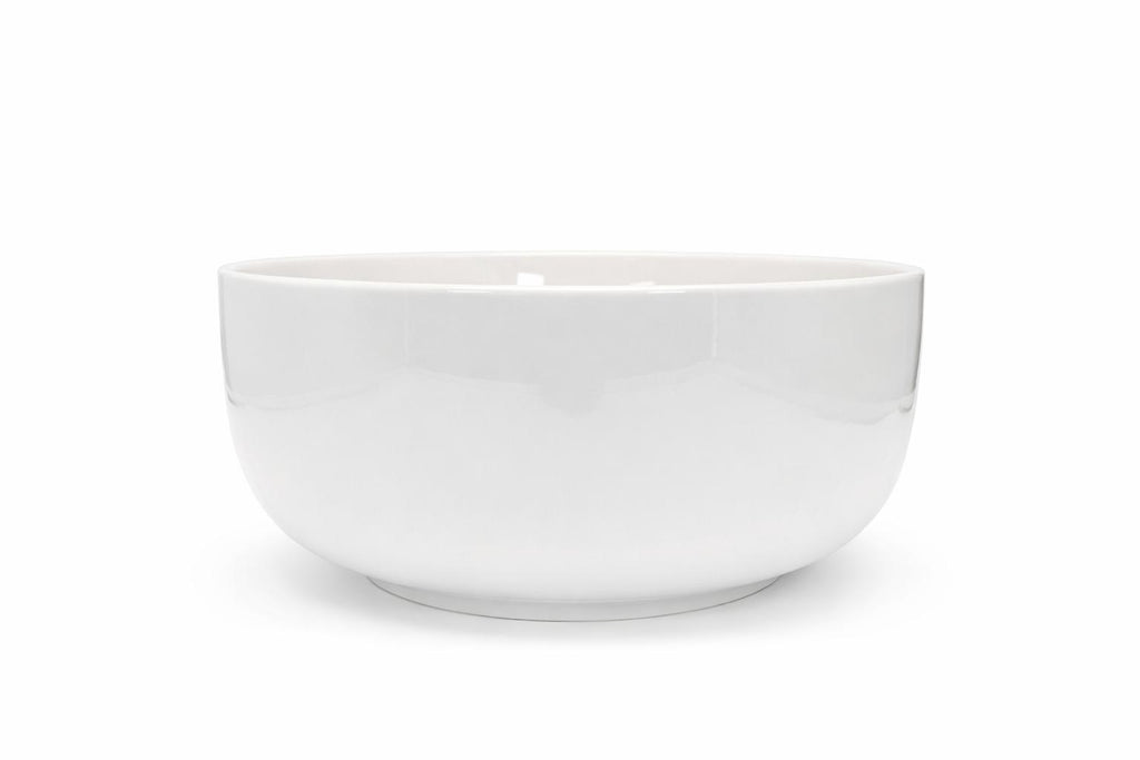 Insalatiera / Fruttiera 24 cm in Porcellana Bianca – Ciotola Grande da Tavola per Insalata, Frutta e Macedonia – Lavastoviglie e Microonde