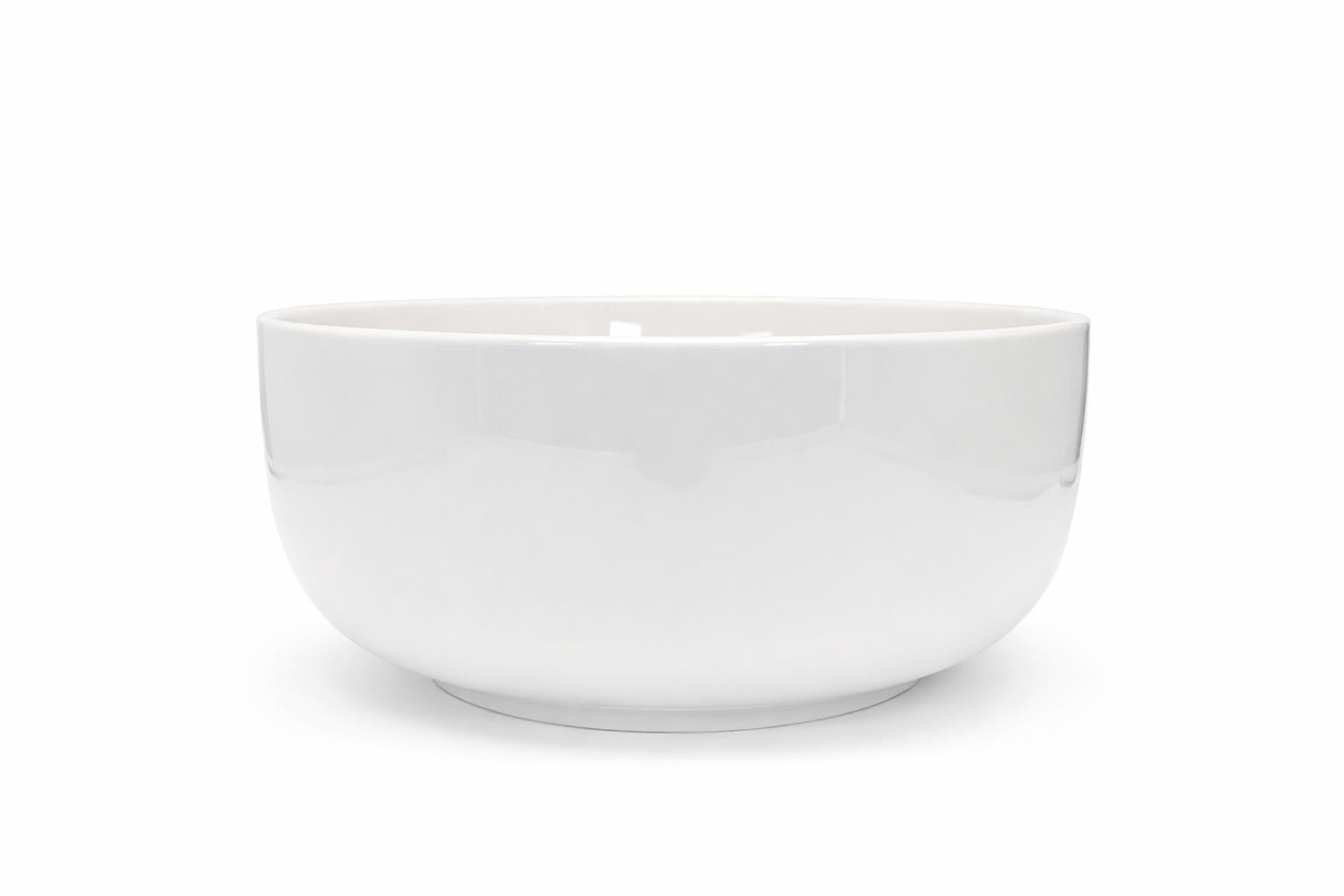 Insalatiera / Fruttiera 24 cm in Porcellana Bianca – Ciotola Grande da Tavola per Insalata, Frutta e Macedonia – Lavastoviglie e Microonde