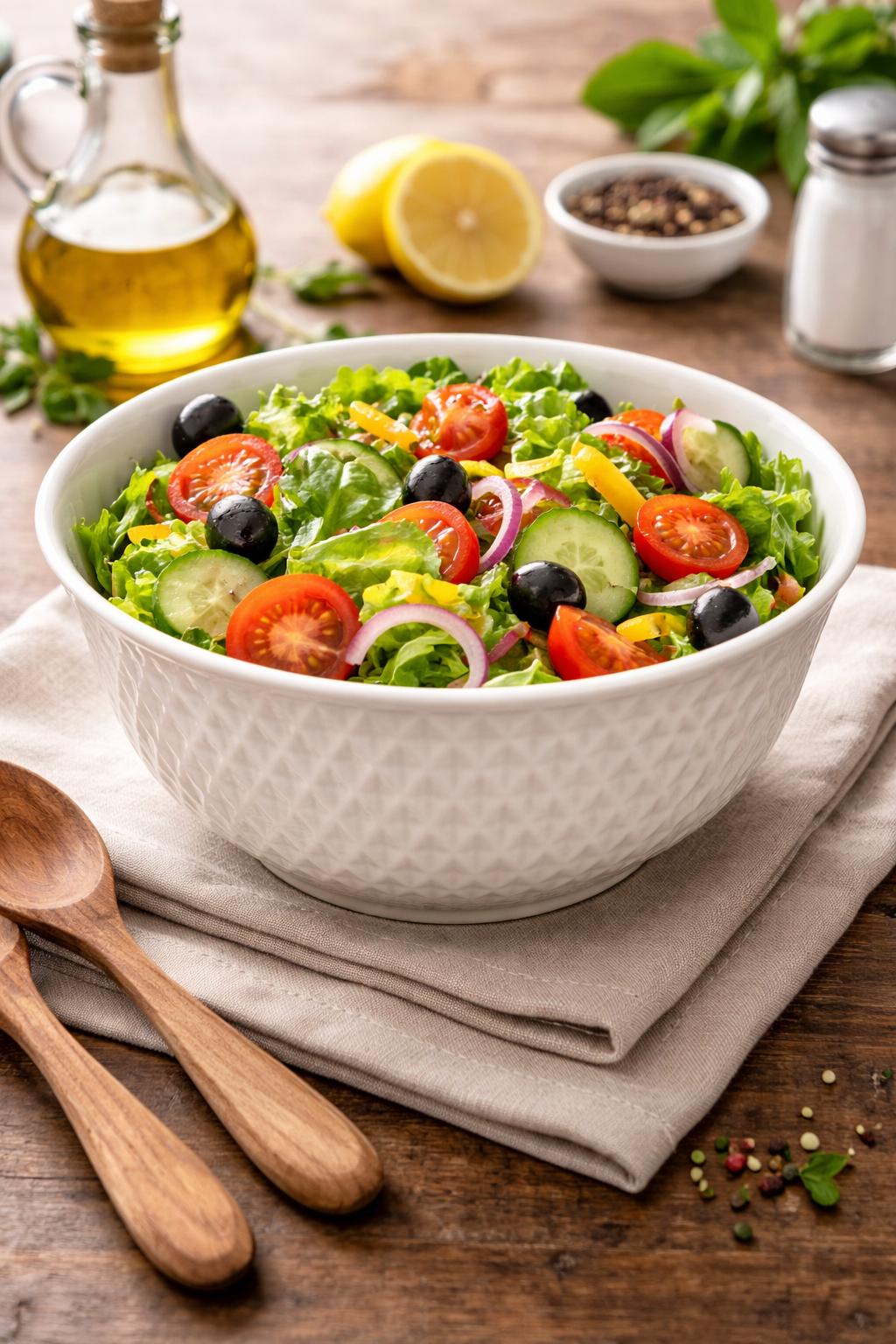 Insalatiera diamond in Porcellana Bianca Ø 20 cm – Altezza 10,5 cm – Ciotola Elegante per Insalata, Frutta, Pasta e Contorni – Lavabile in Lavastoviglie