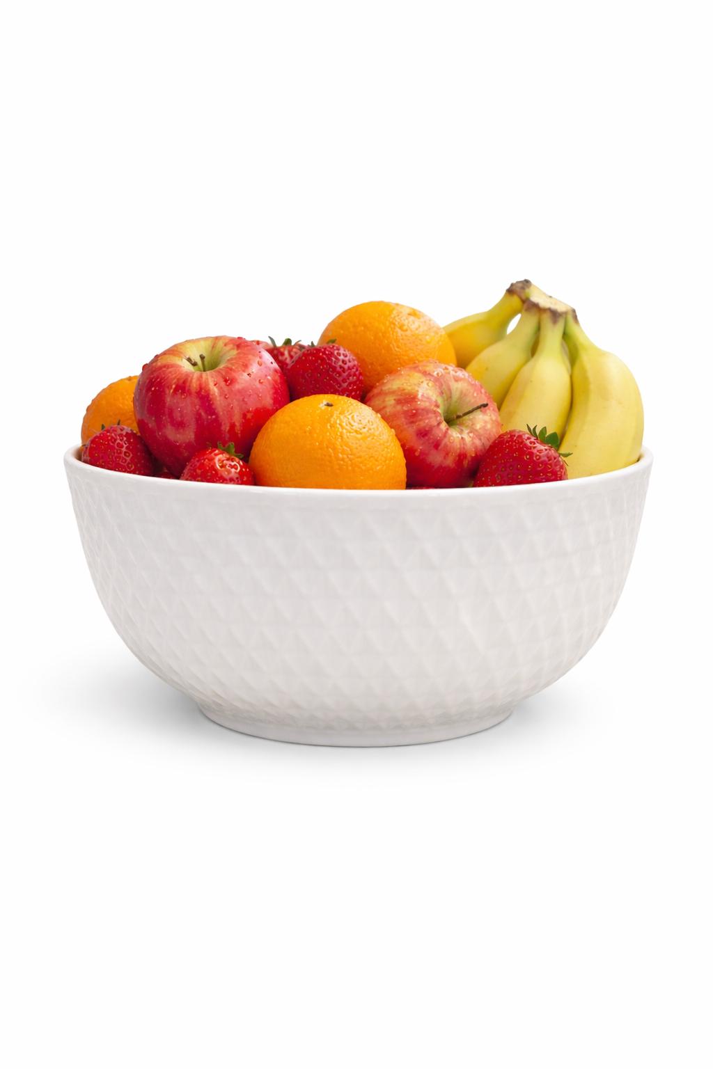 Insalatiera a Fiore 23,5 cm in Porcellana Bianca – Ciotola Grande per Insalata, Frutta e Macedonia – Elegante, Lavastoviglie e Microonde