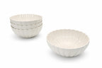 Set 4 Ciotole a Fiore 15 cm in Porcellana Bianca – Coppette per Insalata, Dessert, Snack e Contorni – Lavastoviglie e Microonde