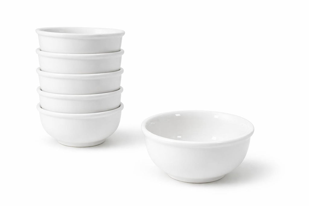 Set 6 Ciotole in Porcellana Bianca 12 cm – Coppette per Dessert, Yogurt, Cereali e Snack – Lavastoviglie e Microonde