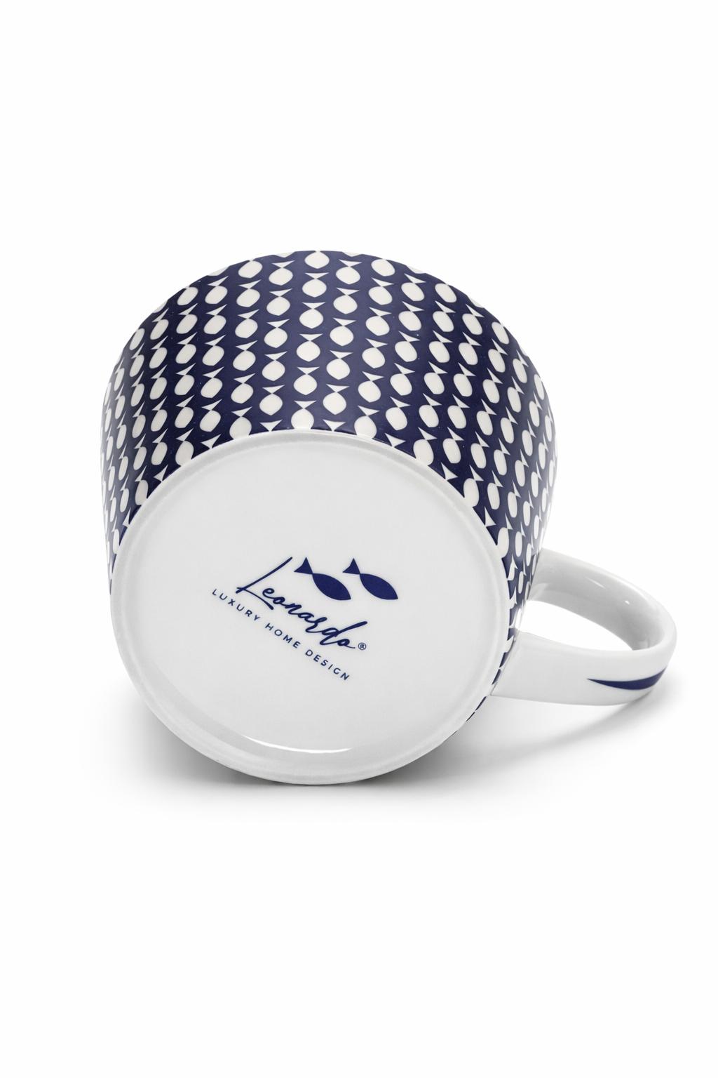 Tazza da latte grande in porcellana decorata 450 ml – tazza colazione elegante – idea regalo