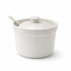 Formaggiera da 350 ml in Porcellana bianca con Cucchiaino e Coperchio