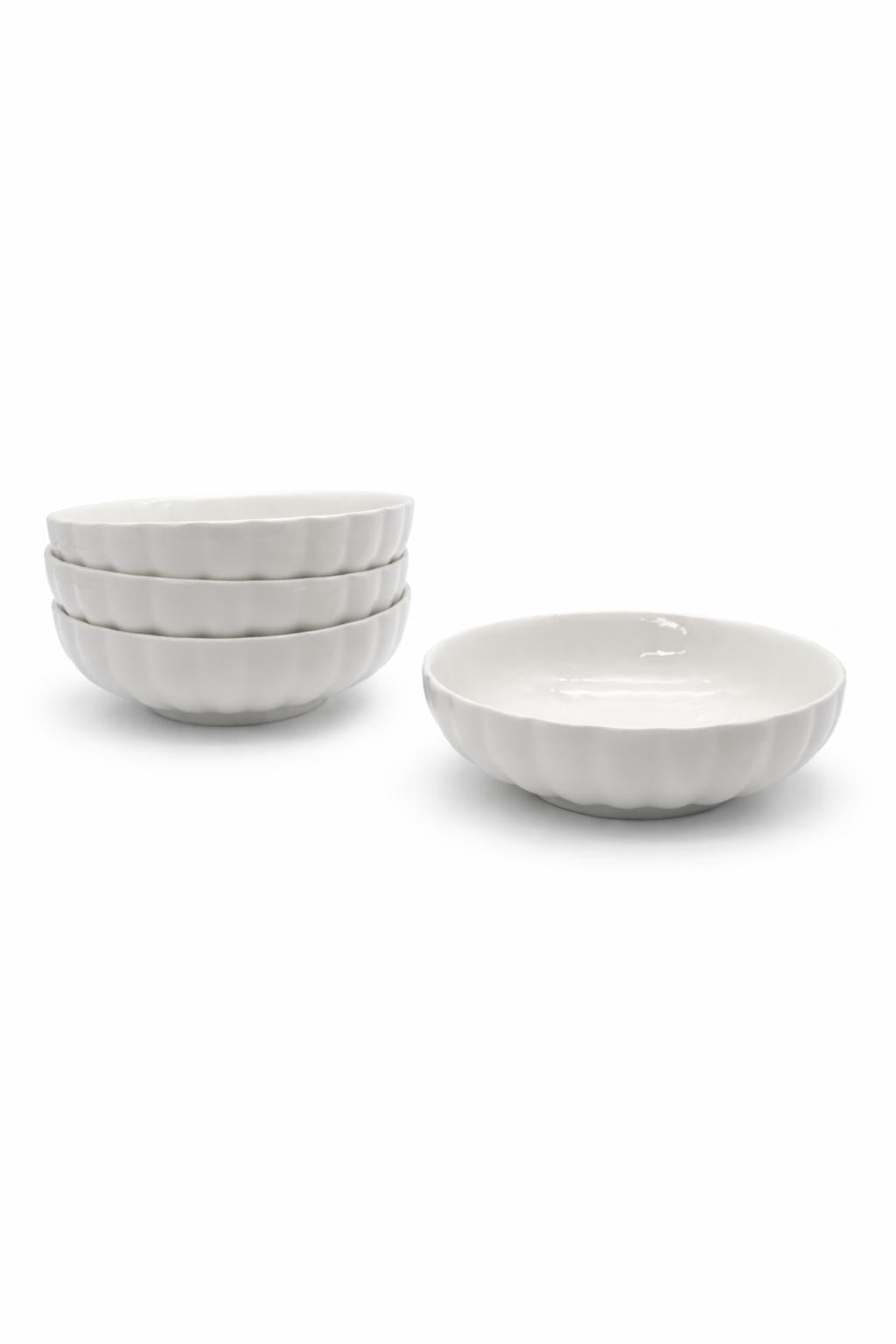 Set 4 Ciotole in Porcellana Bianca 17,5 cm – 450 ml