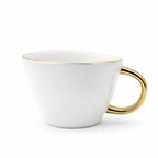 Tazza Latte Lady grande Bianca in Porcellana con Manico Oro 400 ml