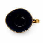 Tazza Latte Lady grande Blu elettrico in Porcellana con Manico Oro 400 ml