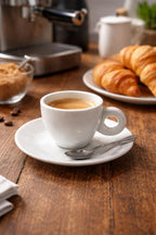 Set 6 Tazze Caffè 90 ml con 6 Piattini in Porcellana Bianca – Linea Circle Elegance