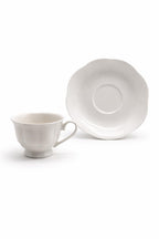 Set 6 Tazze da Caffè 90 ml con Piattini in Porcellana Bianca - ROYAL WHITE