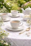 Set 6 Tazze da Caffè 90 ml con Piattini in Porcellana Bianca - ROYAL WHITE
