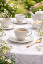 Set 6 Tazze da Caffè 90 ml con Piattini in Porcellana Bianca - ROYAL WHITE
