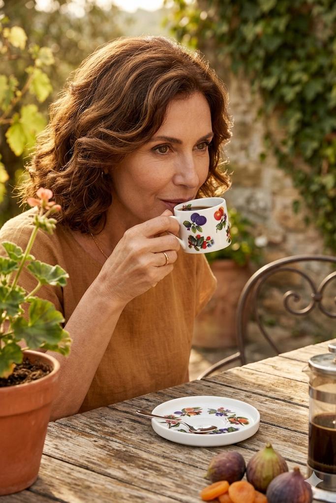 Set 4 Mug da Tè e Tisane 300 ml in Porcellana Decorata