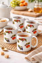 Set 4 Mug da Tè e Tisane 300 ml in Porcellana Decorata