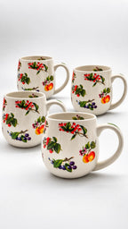 Set 4 Tazze Mug 300 ml in Porcellana Decorata