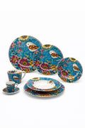 Servizio Piatti 18 Pezzi in Porcellana Japan Birds Blu