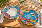 Servizio Piatti 18 Pezzi in Porcellana Japan Birds Blu