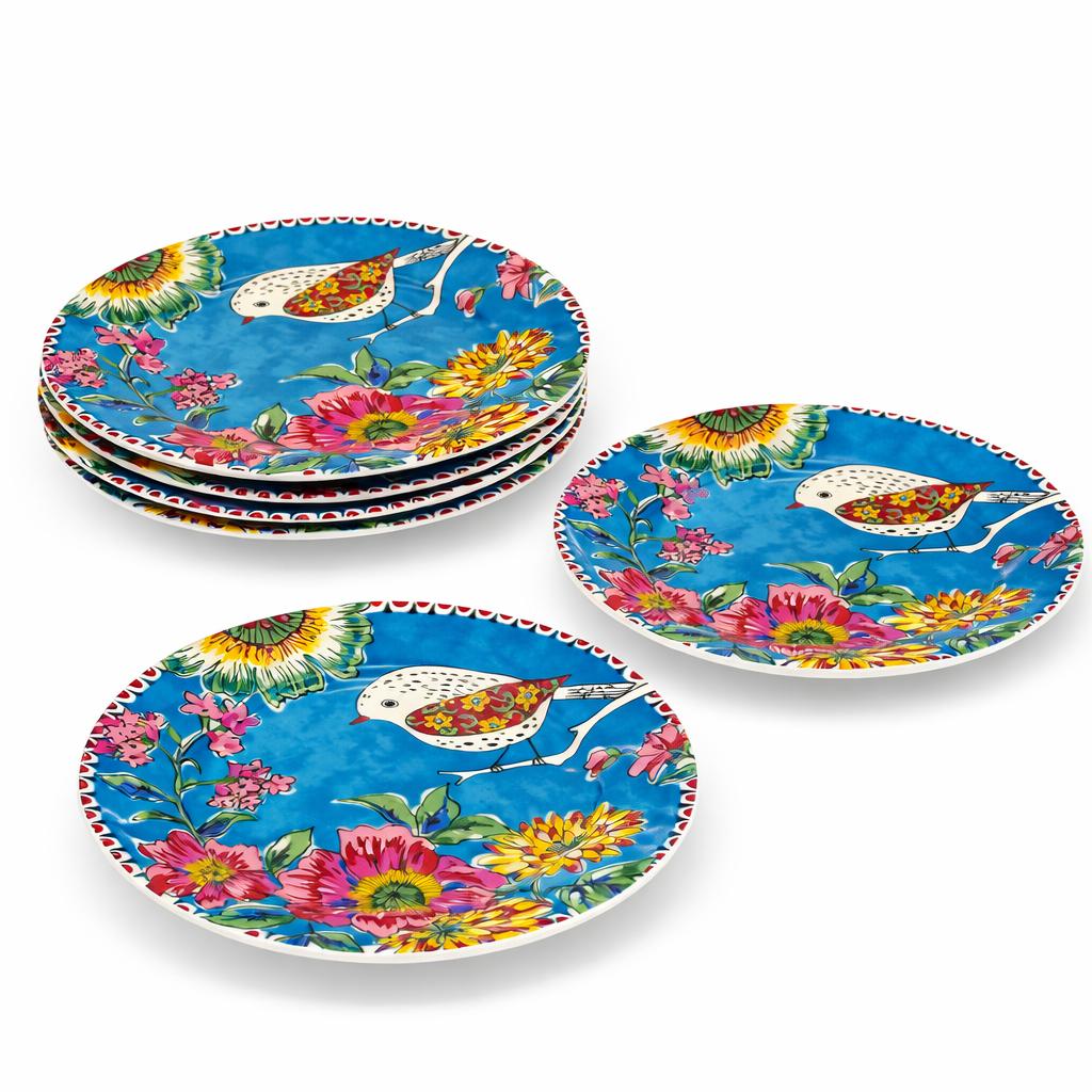 Servizio Piatti 18 Pezzi in Porcellana Japan Birds Blu