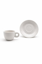 Set 6 Tazze Caffè 90 ml con 6 Piattini in Porcellana Bianca – Linea Circle Elegance