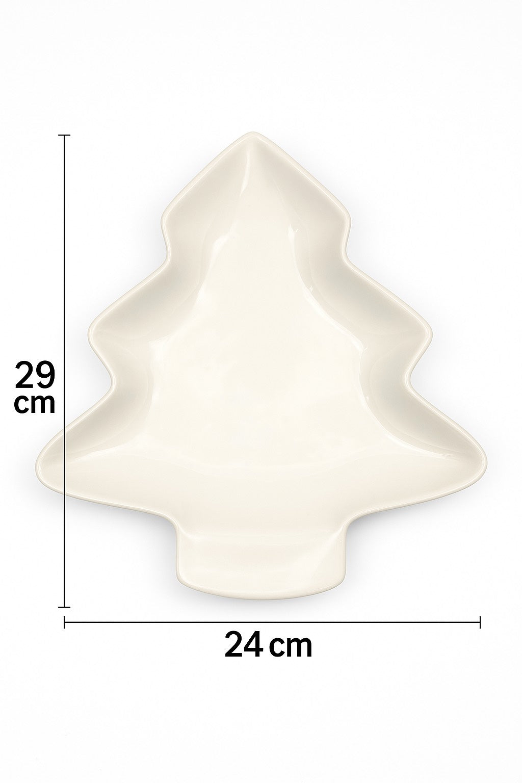 Piatto Natalizio a Forma di Albero di Natale - Porcellana 29×24x3 cm