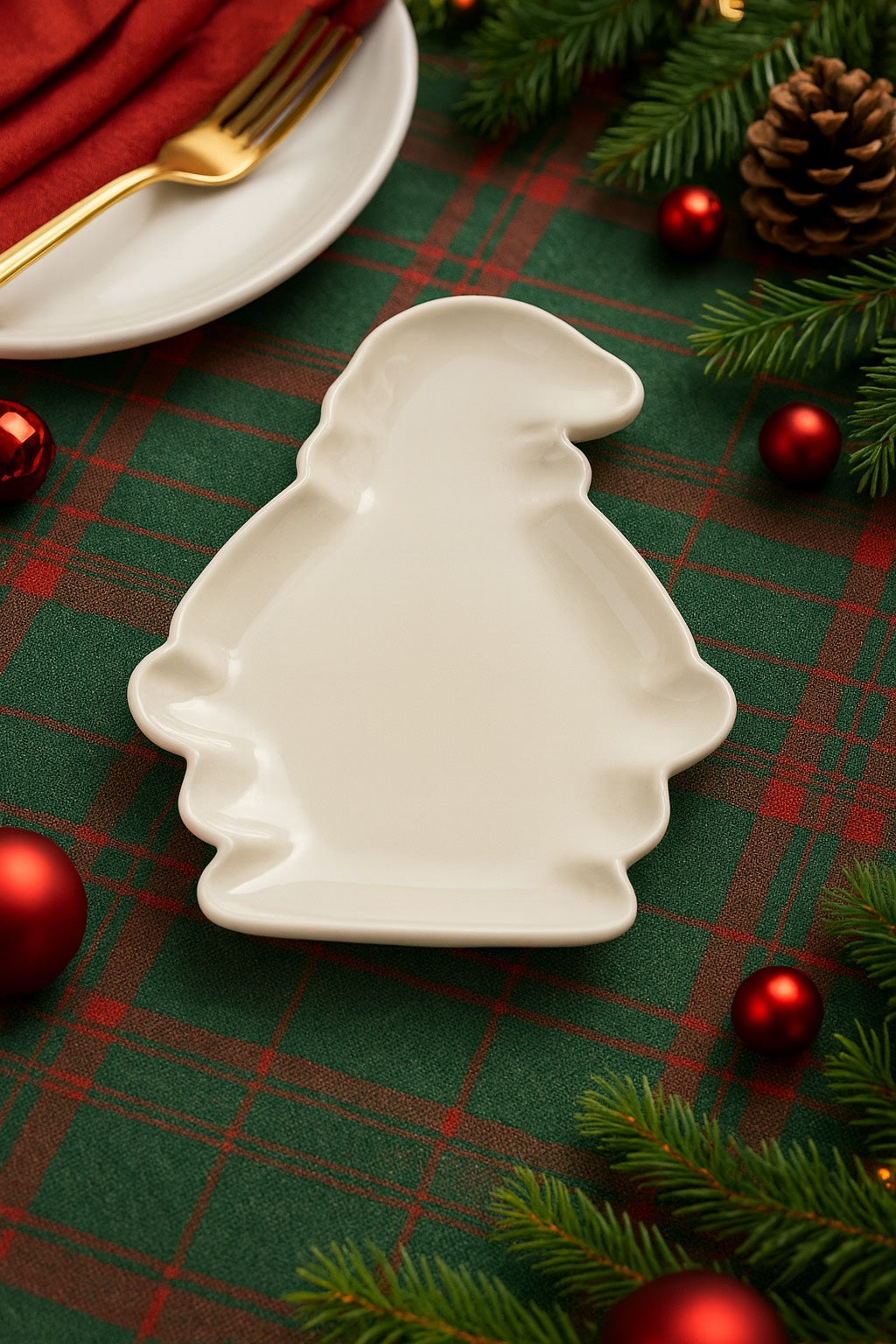 Piatto in Porcellana a Forma di Babbo Natale – 26 x 22 cm