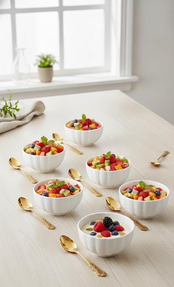 Set 6 Ciotole in Porcellana Bianca Ø 11 cm - 300 ml