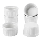 Set 6 Pirottini da Forno in Porcellana Bianca (Ramekin) 9 cm x 5 cm - 170 ml