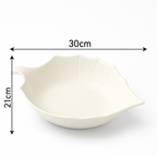 Piatto da Portata / Insalatiera in Porcellana a Forma di Foglia – 30×21x9 cm