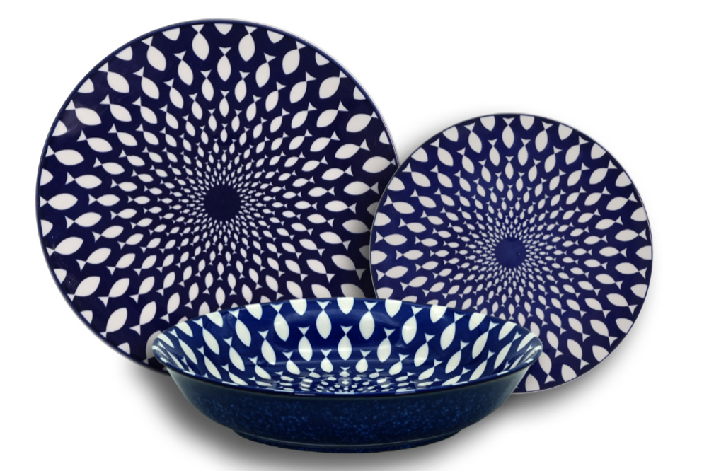 set piatti colorati pesciolini 