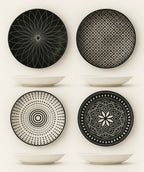 Set 4 Piatti Fondi in Porcellana Decorata – 21x4,5 cm