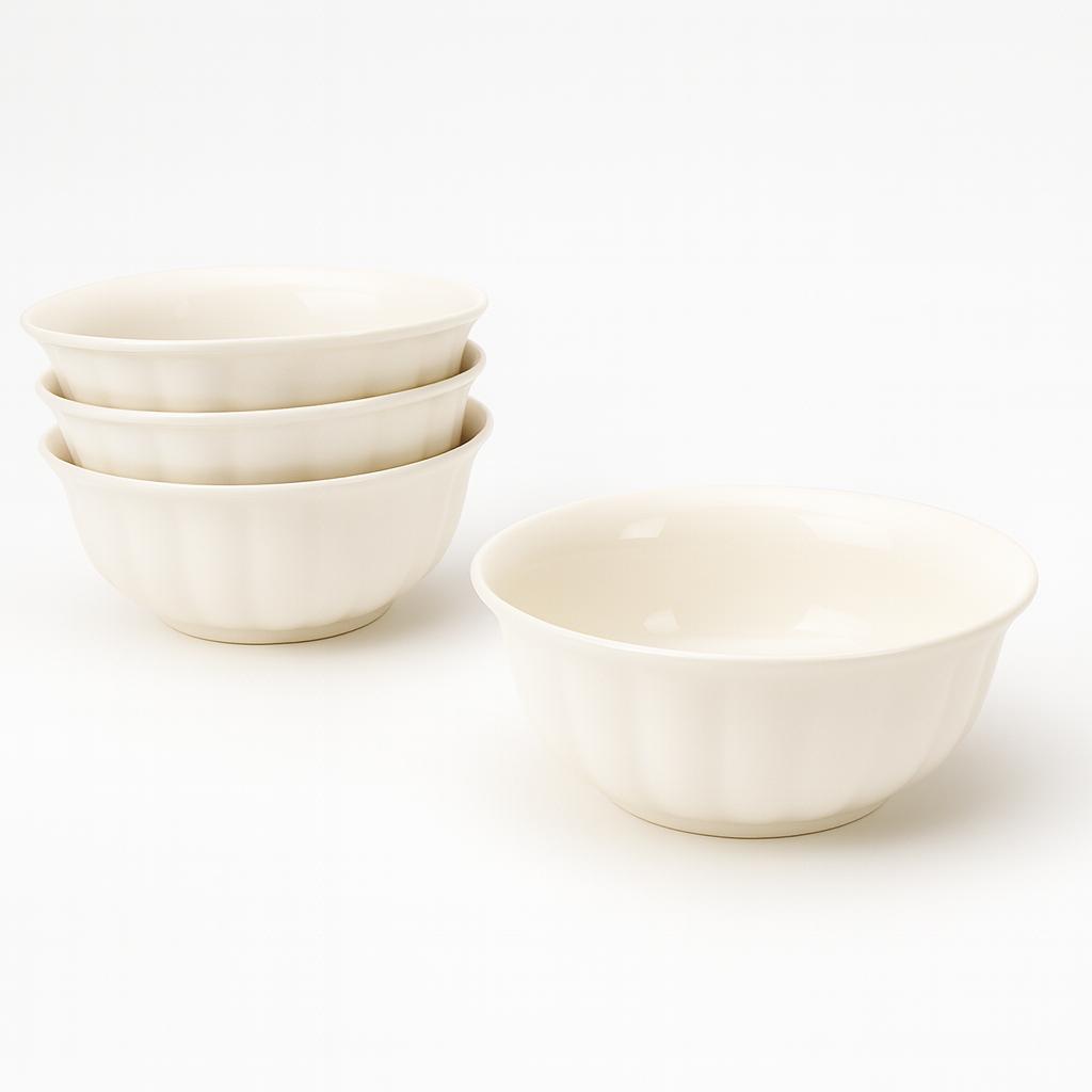 Set 4 Piatti a Ciotola in Porcellana – Ø 16,5 cm H 7