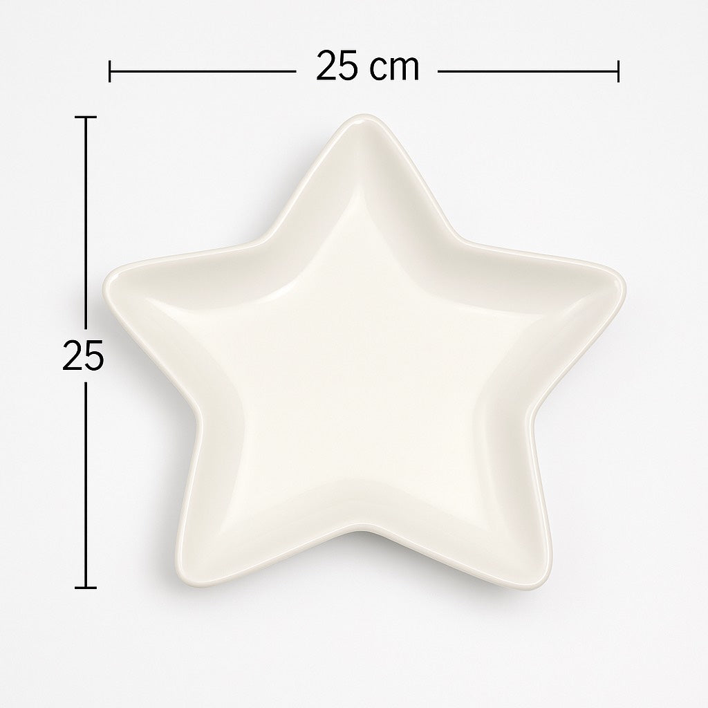 Piatto Natalizio a Forma di Stella – Porcellana 25×25x3,5 cm