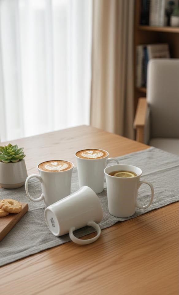 Set 4 Mug in Porcellana 300 ml