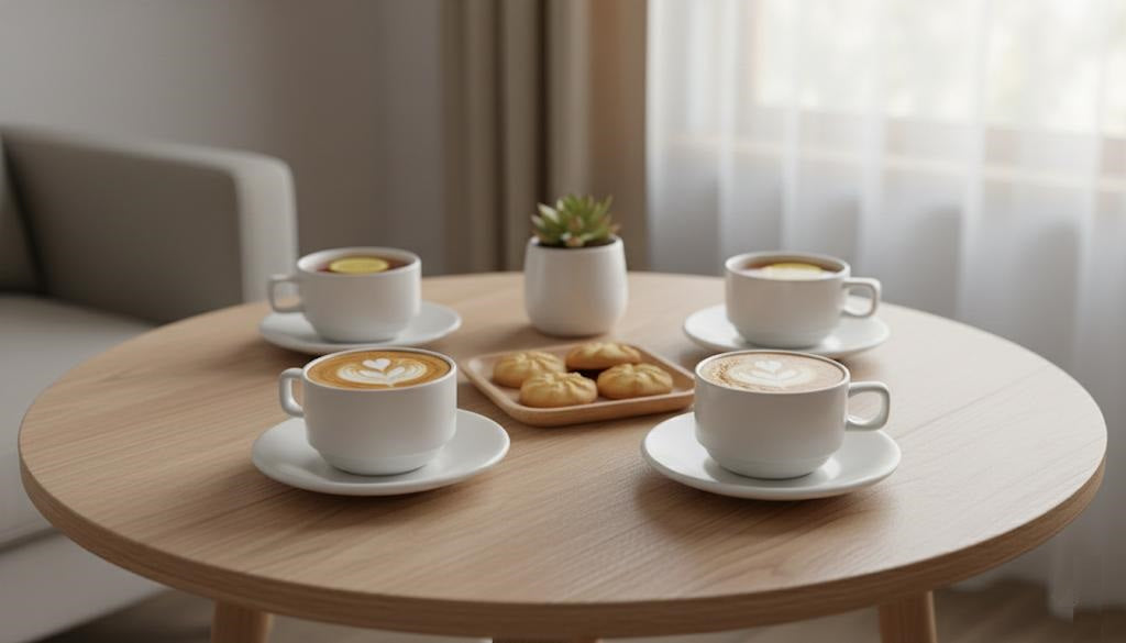 Set 4 tazze da tè/cappuccino impilabili in porcellana – 200 ml