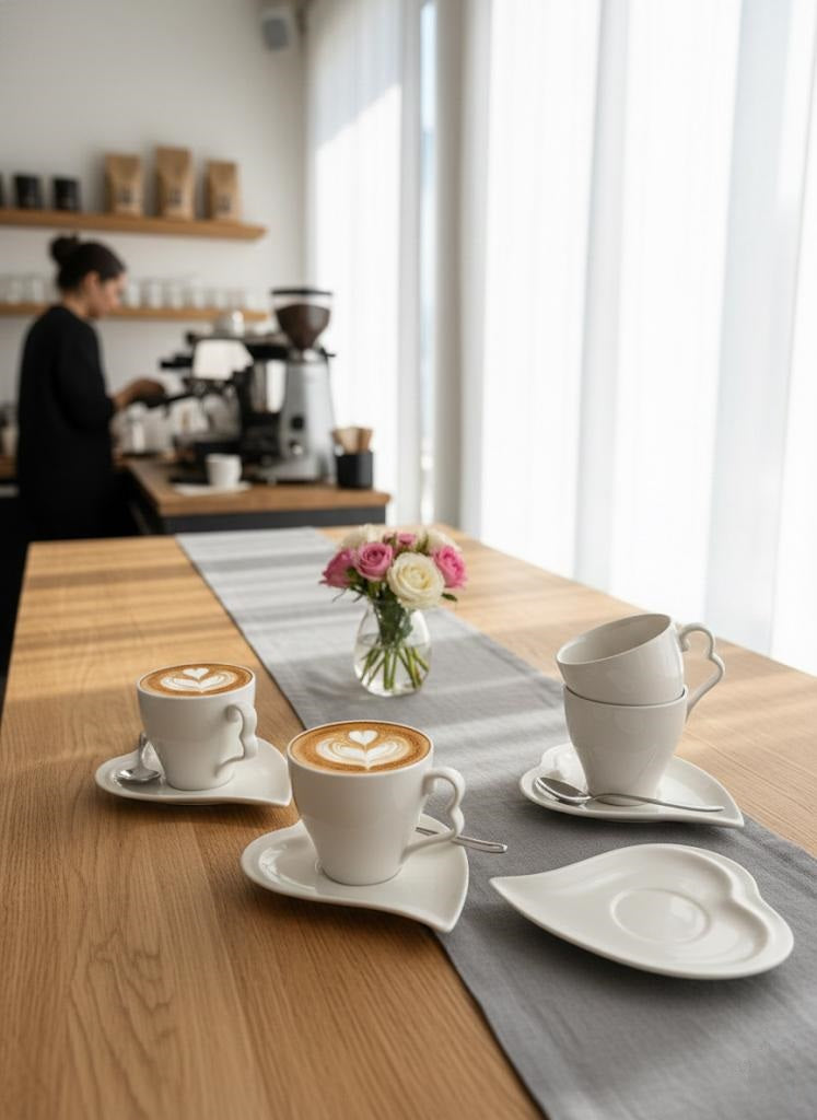 Set 4 Tazze Love con Piatto – 180 ml