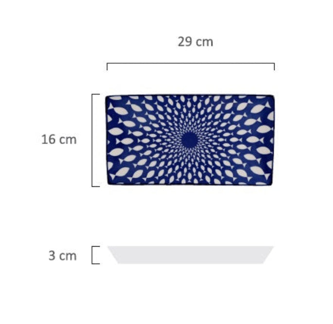 Reactive Fish Vassoio rettangolare 29 x 16 cm (set 3 pezzi)